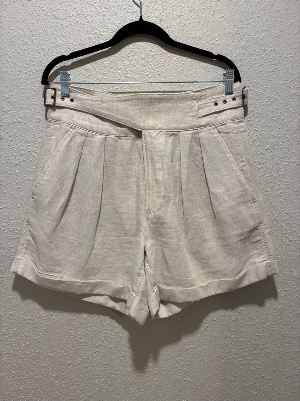 Banana Republic Cream 5” High-Waist Pleated Women's Shorts